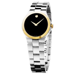 Brav 0606560 Movado  Women's 'museum' Black Dial Stainless Steel Two T