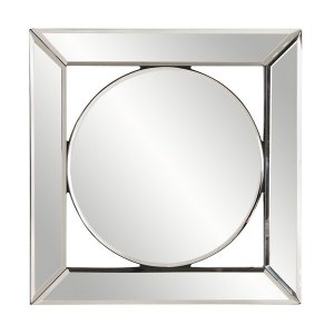 Homeroots.co 383715 Square Mirror With Center Round Mirror