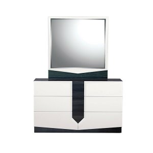 Homeroots.co 384010 White And Grey Mirror With Rectangular Wood Trim