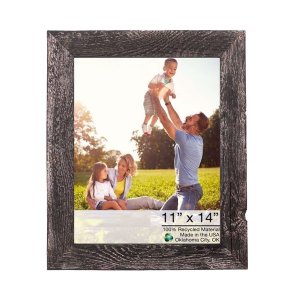 Homeroots.co 380296 14x17 Rustic Smoky Black Picture Frame With Plexig