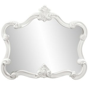 Homeroots.co 383716 White Baroque Shape Ornate Mirror