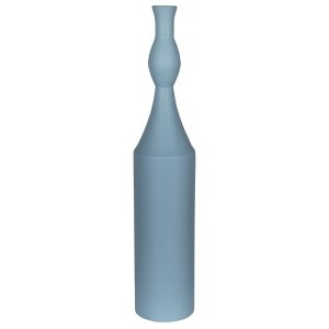 Homeroots.co 380786 Contemporary Blue Metal Decorative Vase