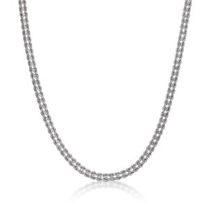 Alkeme SP100 Sterling Silver 20 Double Rope Chain Necklace