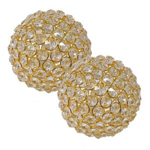 Homeroots.co 383757 Set Of 2  5 Polished Spheres In Brilliant Shiny Lu