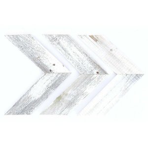 Homeroots.co 380347 Set Of 3 White Wash Reclaimed Wood Chevron Arrow