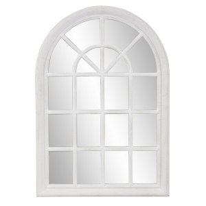 Homeroots.co 383726 White Washed Mirror With Arched Panel Window Desig