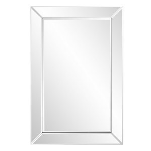 Homeroots.co 383710 Rectangle Wooden Frame Mirror With Beveled Edge