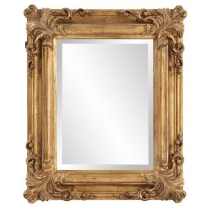 Homeroots.co 383719 Rectangular Gold Leaf Mirror With Scrolling Flouri