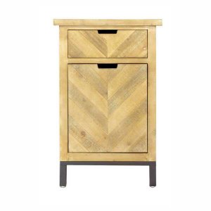 Homeroots.co 328699 20 X 15 X 31.5 Natural Wood In Iron Mdf Cabinet Wi