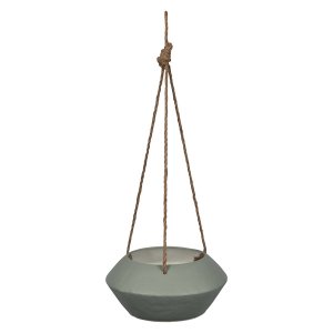 Homeroots.co 380792 Grey Metal Hanging Rope Planter