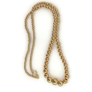 Alkeme P301 14k Gold Graduated Gold Bead 18 Inch Necklace