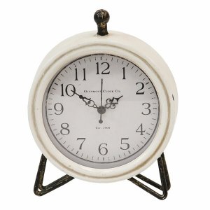 Homeroots.co 331474 Rustic Black And White Table Or Desk Clock