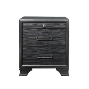 Homeroots.co 384061 Grey Nightstand With 3 Drawers