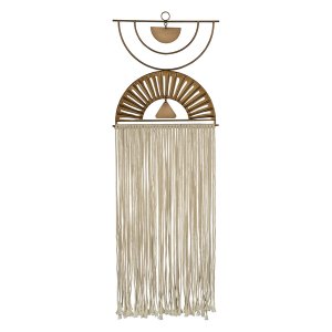 Homeroots.co 380794 Bronze Metal Macrame Wall Decor