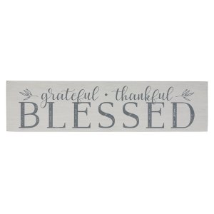 Homeroots.co 380849 Rustic Gray And White Grateful Thankful Blessed Wa