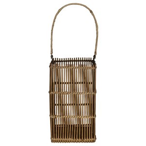 Homeroots.co 380796 Natural Rattan Bamboo Wood Lantern