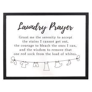 Homeroots.co 380873 Black And White Laundry Prayer Wall Art