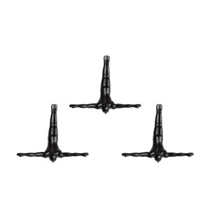 Homeroots.co 332359 6.5 X 2.5 X 6.5 Wall Diver - Black 3-pack