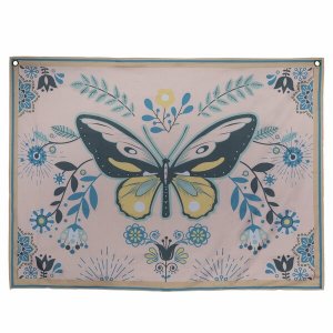 Homeroots.co 380880 Multi Color Butterfly Tapestry Wall Decor