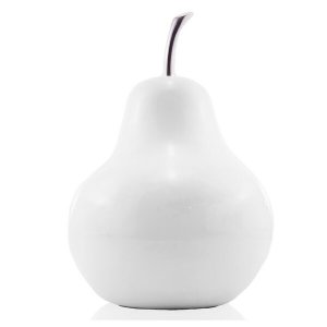 Homeroots.co 383754 White Jumbo Pear Shaped Aluminum Accent Home Decor