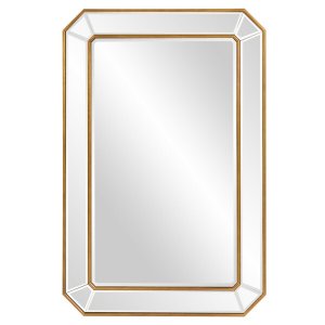 Homeroots.co 383725 Recatngle Gold Leaf Mirror With Angledecorners Fra