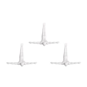 Homeroots.co 332361 6.5 X 2.5 X 6.5 Wall Diver - White 3-pack