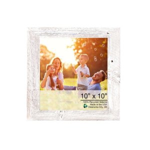 Homeroots.co 380309 12x13 Rustic White Washed Picture Frame With Plexi