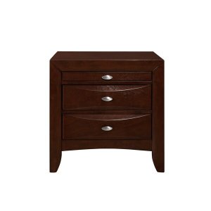 Homeroots.co 384023 New Merlot Nightstand With 2 Chambered Drawer