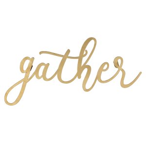 Homeroots.co 380807 Gold Metal Gather Script Wall Decor