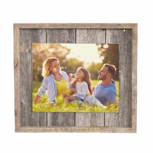 Homeroots.co 380322 10x11 Natural Weathered Grey Picture Frame With Pl