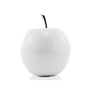 Homeroots.co 383743 White Medium  Apple Shaped Aluminum Accent Home De