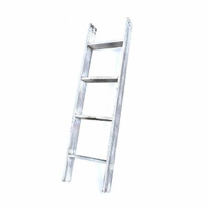 Homeroots.co 380342 4 Step Rustic White Wood Ladder Shelf