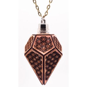 Aglowgeo AGP9 Flower Of Life Prism Red Cedar Necklace  Pendant