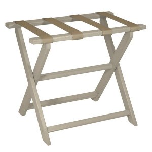 Homeroots.co 383087 Taupe Eco Straight Leg Luggage Rack With 4 Beige N