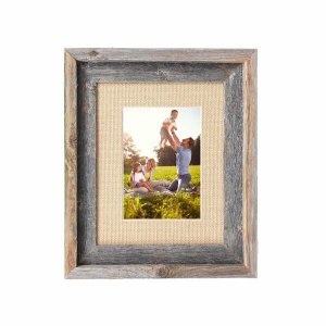 Homeroots.co 380289 15x18 Rustic Burlap Picture Frame With Plexiglass