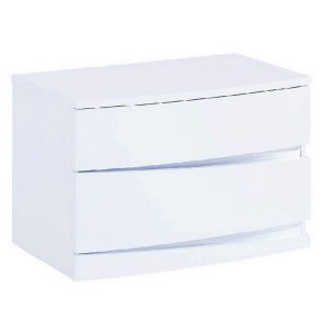 Homeroots.co 329629 16.5 Exquisite White High Gloss Nightstand