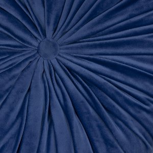 Homeroots.co 380892 Blue Round Tufted Velvet Pillow