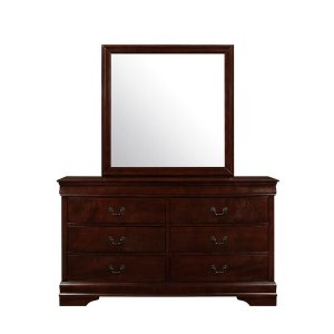 Homeroots.co 383978 Modern Merlot Toned Mirror With Sleek Wood Trim