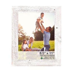 Homeroots.co 380306 12x15 Rustic White Washed Grey Picture Frame