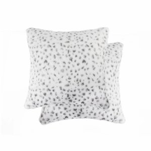 Homeroots.co 332243 18 X 18 X 5 Snow Leopard, Faux Fur - Pillow 2-pack