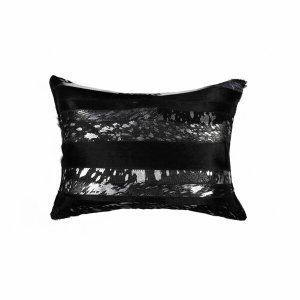 Homeroots.co 332291 12 X 20 X 5 Black  Silver - Pillow