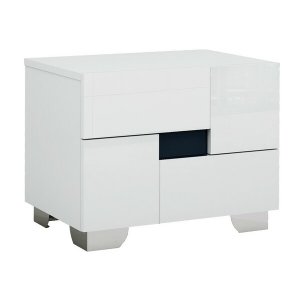 Homeroots.co 329639 18 Superb White High Gloss Nightstand