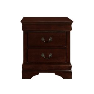 Homeroots.co 383979 Modern Merlot Toned Nightstand With 2 Drawer