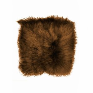 Homeroots.co 328321 15 X 15 X 2 Rusty Brisa, Sheepskin, Square - Chair