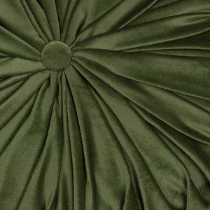 Homeroots.co 380888 Green Round Tufted Velvet Pillow