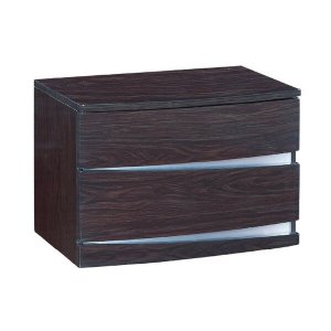 Homeroots.co 329624 16.5 Exquisite Wenge High Gloss Nightstand