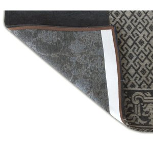 Homeroots.co 380579 2.5' X 5' Blue Grey And Brown Patchwork Design Are