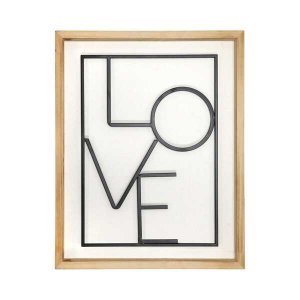 Homeroots.co 376647 Metal Love On White Framed Wall Art