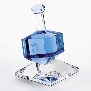 Homeroots.co 376091 Elegant Blue Vintage Dreidel With Crystal Base