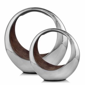 Homeroots.co 354603 Buffed And Brown Bronze Two Tone Ring Threads Larg